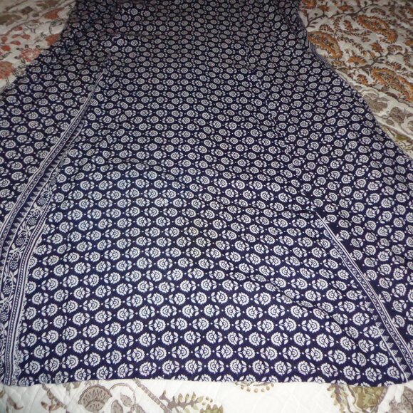 Fashion Fuse A-Line Sundress S Sleeveless Button Closure Floral Navy/White Pocke - Picture 12 of 13